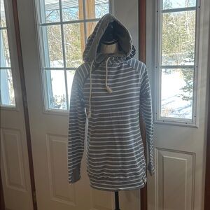 Ampersand Ave Blue and White Striped Hoodie